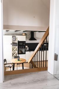 Kuchyň nebo kuchyňský kout v ubytování Auszeit Altenhorst, Gartenferienwohnung