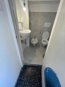 a small bathroom with a toilet and a sink at Casetta 1870 in Ortona