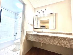 A bathroom at ECONOMY INN AND SUITES