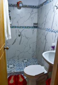 Casa de Campo en San Pedro في سان بيدرو: حمام صغير مع مرحاض ومغسلة