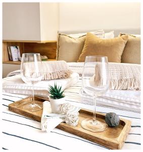 Voodi või voodid majutusasutuse Apartman WHITE toas