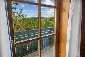 a window in a room with a view at Pension Maximilian, Ideal für Gruppen in Gamlitz