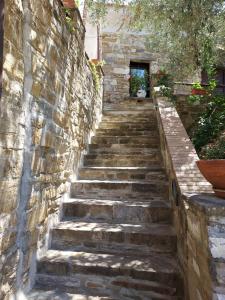 a set of stone stairs in a stone wall at Casa La Lamia B&B in Perdifumo