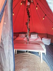 Posezení v ubytování Glamping Laenlammen tila