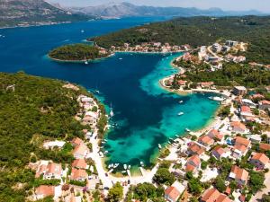 an aerial view of the island of šibenik at Stone House Harmony in Korčula