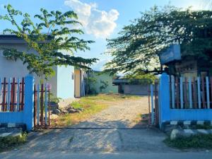 um portão em frente a uma casa com uma árvore em RedDoorz @ Wisma Sentosa Palopo em Palopo