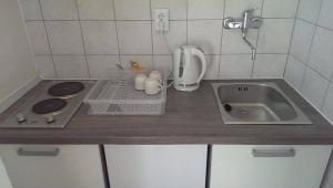 Kuchyň nebo kuchyňský kout v ubytování Apartments Rogoznica