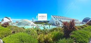 a view of the sydney opera house and the city at Sercotel Valencia Alameda 41 in Valencia