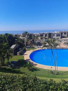 a view of the pool from the balcony of a resort at C8 Surfside in Durban