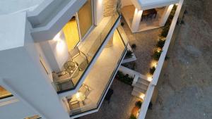 an overhead view of a house with a table and chairs at Elia Luxury Residence in Chalkida