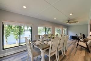 a dining room with a table and chairs at Spacious Lake Norman Retreat with Private Dock! in Sherrills Ford