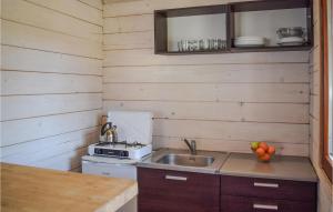 a small kitchen with a sink and a stove at 2 Bedroom Nice Home In Wejdyki in Wejdyki