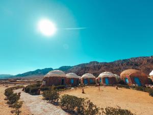 an aerial view of a building in the desert at Safari Beach Nuweiba in Nuweiba