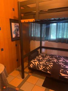 1 dormitorio con 1 litera en una habitación en Leleka Hostel 4 km Disneyland 30 min Paris, en Esbly