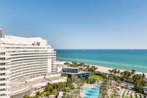 an aerial view of the beach and the ocean at Fontainebleau #1 Luxury Relax in Miami Beach