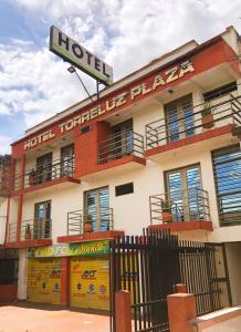 um hotel com uma placa em cima em HOTEL TORRELUZ PLAZA em Popayán