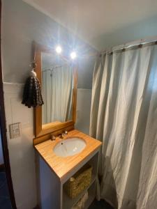 ein Badezimmer mit Waschbecken und Spiegel in der Unterkunft Patagonia Ali in San Carlos de Bariloche