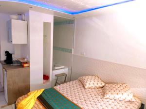 Postel nebo postele na pokoji v ubytování Bron centre appartement meublé avec jacuzzi