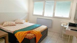 Postel nebo postele na pokoji v ubytování Bron centre appartement meublé avec jacuzzi
