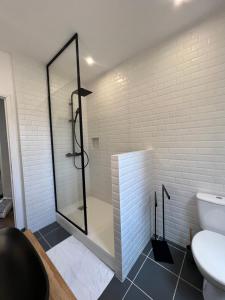 Koupelna v ubytování Le Galet Vert charmant T2 en centre ville du Havre
