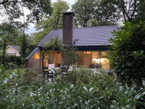 een klein huis midden in een tuin bij House in Appelscha on the edge of the forest in Appelscha
