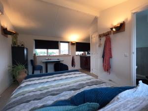 1 dormitorio con 1 cama grande en una habitación en Pancras Penthouspitality, en Sint Pancras