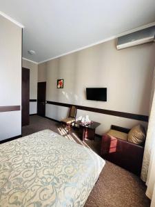 Televízia a/alebo spoločenská miestnosť v ubytovaní Classic Hotel
