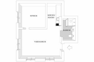 Půdorys ubytování Bright apartment in park environment