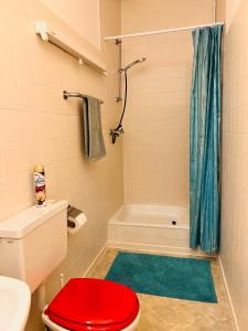 O baie la Apartment Amelie - Zimmer mit TV, W-Lan, Mikrowelle und Kühlschrank, Bad mit Dusche