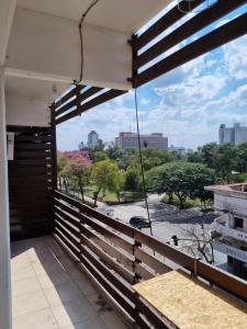 a balcony with a view of the city at Temporario 3B in Resistencia