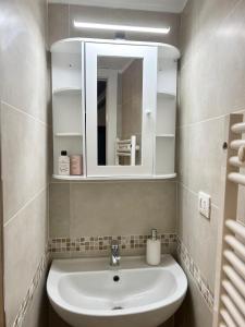 a bathroom with a sink and a mirror at Ca'Rosa in Venice