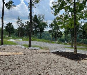 a gravel road with trees in a field at Tube - 06 Lockridge Park in Danville