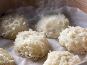 a pile of uncooked noodles on a plate at Ark Hotel Royal Fukuoka Tenjin -ROUTE INN HOTELS- in Fukuoka