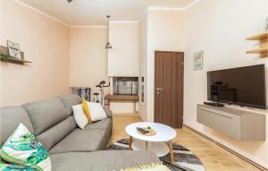 a living room with a couch and a tv at Amazing Home In Marcana With Jacuzzi in Marčana