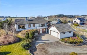 an overhead view of a white house with a driveway at Nice Home In Avaldsnes With House A Panoramic View in Avaldsnes