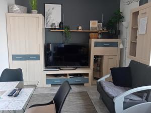 sala de estar con sofá y TV en Mieszkanie na doby w Kutnie centrum ulPodrzeczna en Kutno