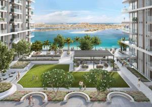 an artist rendering of the proposed redevelopment of the city of palm beach at Brand New 2BR Apt with Palm Views and Private Beach - High Floor in Dubai