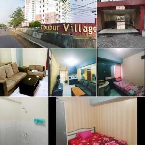 un collage di quattro foto di una stanza di Apartemen Cibubur village by ipol a Cisalak