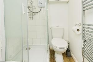 a bathroom with a toilet and a shower at 28 Marsh Road in Gurnard +18 photos