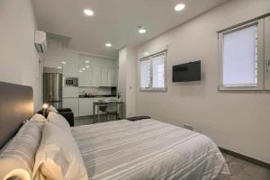 1 dormitorio con 1 cama y TV en la pared en RiNa MADRID apartamento1 en Madrid