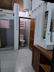 bagno con lavandino e servizi igienici di VILLA LUXURY a Mahajanga