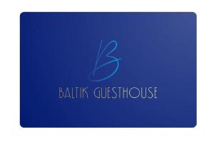 a blue card with the name of a bathkinutschebestosbestosbestos at Baltik Guesthouse in Rome