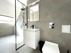 Koupelna v ubytování Sinaia Walter 20 Penthouse w. Private Parking + 30 fotografií