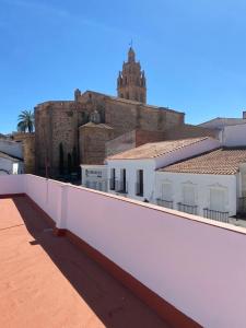 a view of a city from the roof of a building at Casa Bienvenida in Bienvenida