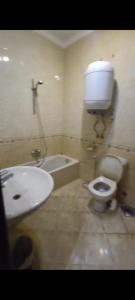 a bathroom with a sink and a toilet and a tub at VIP Apartment حامعه الدول العربيه Mohandsein in Cairo