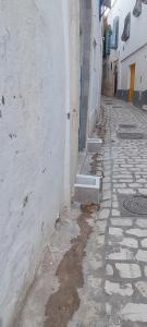 an alley with steps in the side of a building at Dar Tayeb in Tunis