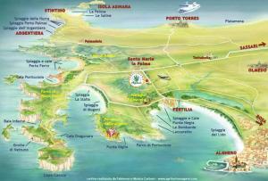 a map of the island of honolulu at Casa Alghero Lido in Alghero +4 photos