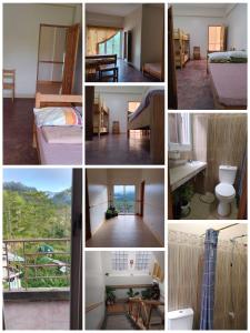 un collage de fotos de un dormitorio y una casa en Cam-Jhao's Homestay en Sagada
