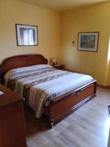 1 dormitorio con 1 cama grande en una habitación en Gli Aristogatti en Campo Tizzoro