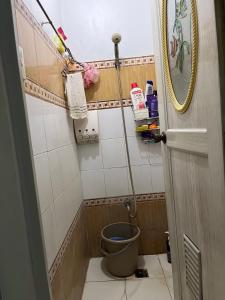 ein kleines Bad mit einem WC und einem Spiegel in der Unterkunft Jessie’s Place in Banlik